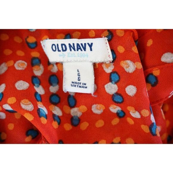 Old Navy Women’s Sheer Red Polka Dot Blouse - Size L - Picture 3 of 15